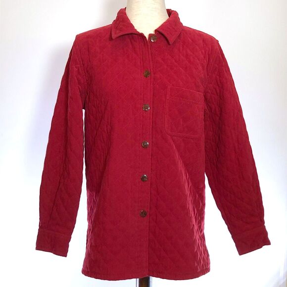 Talbots Petite Quilted Lightweight Red Shacket Jacket SM - Picture 1 of 9